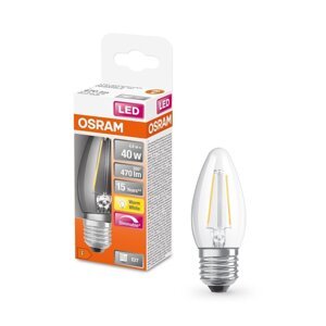 Stmívatelná LED mini svíčková žárovka E27 4,8 W CLASSIC B, teplá bílá