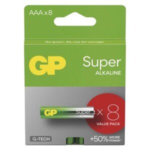 Alkalická baterie GP Super AAA (LR03), 8 ks