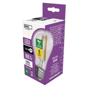 EMOS LED žárovka Filament A60 / E27 / 3,8 W (60 W) / 806 lm