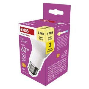 EMOS LED žárovka Classic R63 / E27 / 7 W  (60 W) / 806 lm /