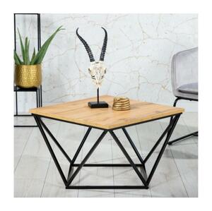 HowHomely Konferenční stolek DIAMOND 60x60 cm černá/hnědá