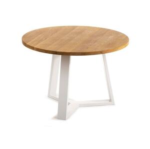HowHomely Konferenční stolek TRILEG 48x70 cm bílá/dub