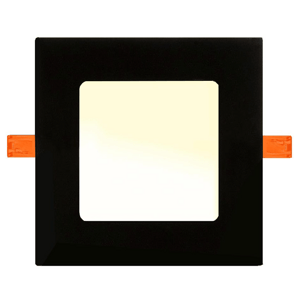 Černý vestavný LED panel 3W čtverec 85x85mm teplá bílá