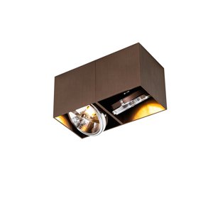 Designové bodové tmavě bronzové obdélníkové 2-světlé - Box