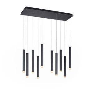 Moderne hanglamp zwart incl. LED 10-lichts - Stanislas