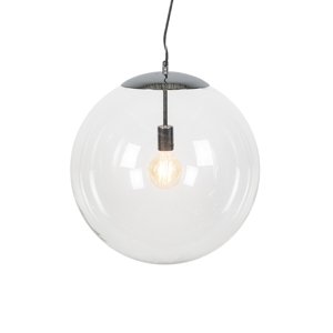 Skandinávská závěsná lampa chrom s čirým sklem - Ball 50