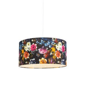 Romantická závěsná lampa bílá s květinovým odstínem 50 cm - Combi 1