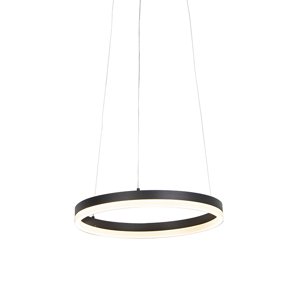 Designová kruhová závěsná lampa černá 40 cm včetně LED a stmívače - Anello