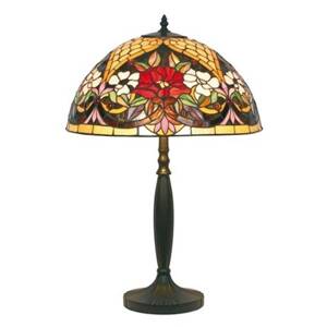 Artistar Stolní lampa s květinovým vzorem ve stylu Tiffany