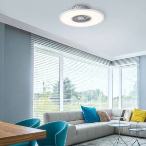 JUST LIGHT. LED stropní ventilátor Flat-Air CCT bílá, Ø 59,5cm