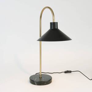 Holländer Stolní lampa Oktavia, černá/zlatá barva, výška 58 cm, mramor