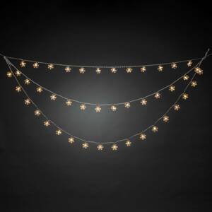 Konstsmide Christmas LED světelný závěs, 44 teplá bílá zářící vločka