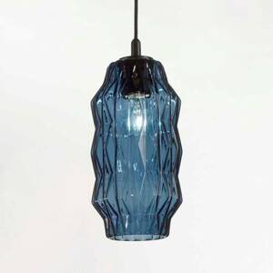 Selène Origami závěsné svítidlo ze skla, modrá barva