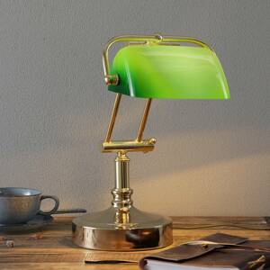 Sea-Club Bankéřská lampa Steve se zeleným skleněným stínidlem