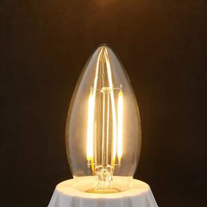 Lindby E14 LED žárovka svíčka Filament 2 W, čirá, 2 700 K